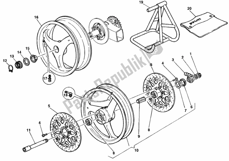 Toutes les pièces pour le Roues du Ducati Superbike 916 SPS 1998